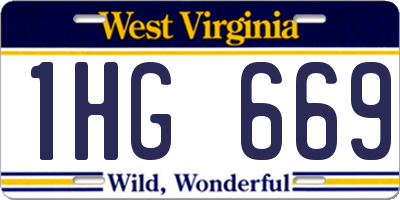 WV license plate 1HG669