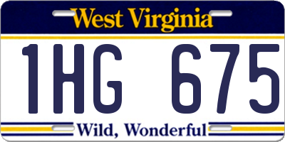 WV license plate 1HG675