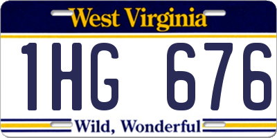WV license plate 1HG676