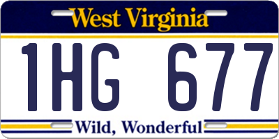 WV license plate 1HG677