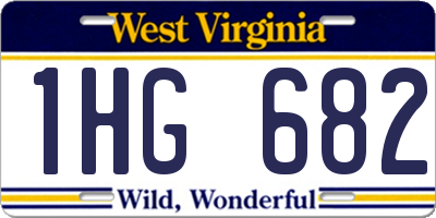 WV license plate 1HG682