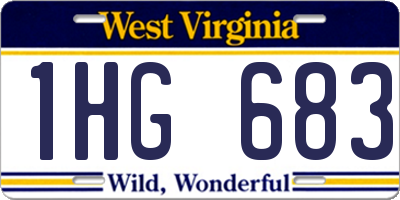 WV license plate 1HG683