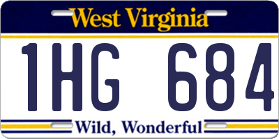 WV license plate 1HG684