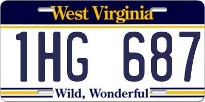 WV license plate 1HG687