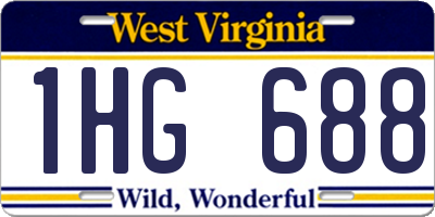 WV license plate 1HG688