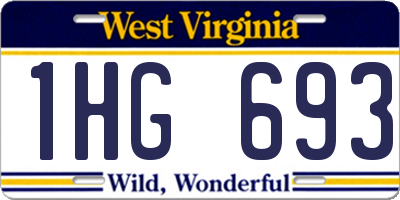 WV license plate 1HG693
