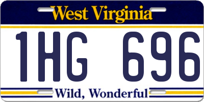 WV license plate 1HG696