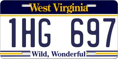 WV license plate 1HG697