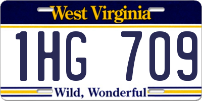 WV license plate 1HG709