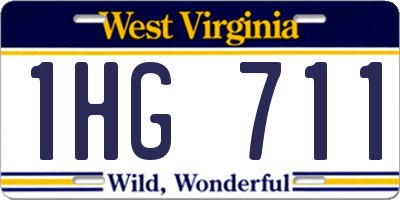 WV license plate 1HG711