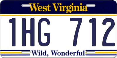WV license plate 1HG712