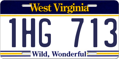 WV license plate 1HG713