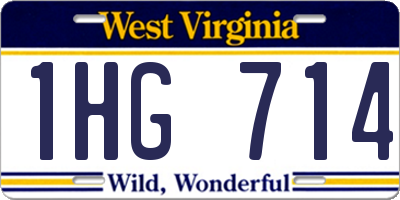WV license plate 1HG714
