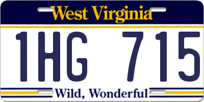 WV license plate 1HG715