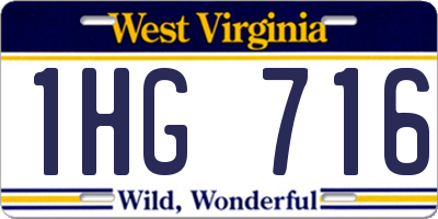 WV license plate 1HG716