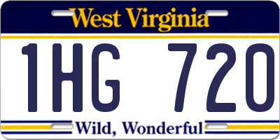 WV license plate 1HG720