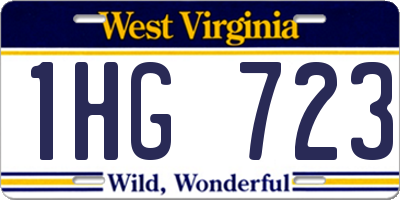 WV license plate 1HG723