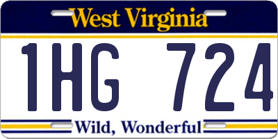 WV license plate 1HG724