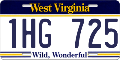 WV license plate 1HG725