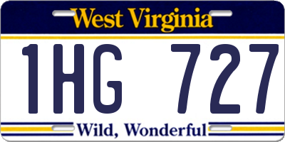 WV license plate 1HG727