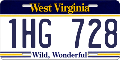 WV license plate 1HG728