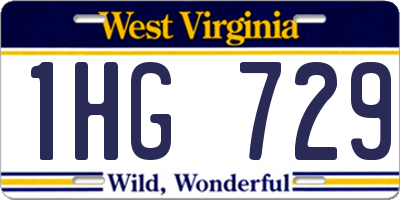 WV license plate 1HG729