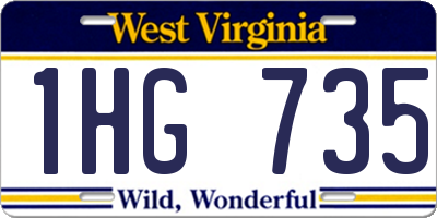 WV license plate 1HG735