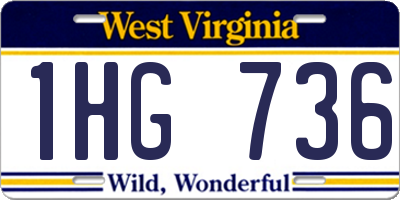 WV license plate 1HG736