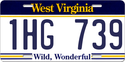 WV license plate 1HG739