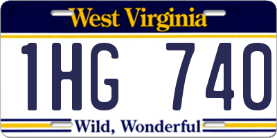WV license plate 1HG740