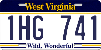 WV license plate 1HG741