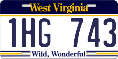 WV license plate 1HG743