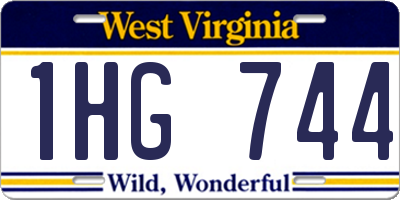 WV license plate 1HG744