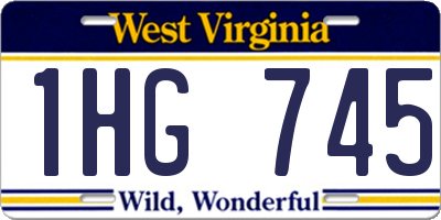 WV license plate 1HG745