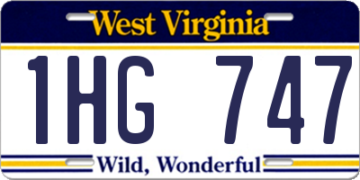 WV license plate 1HG747