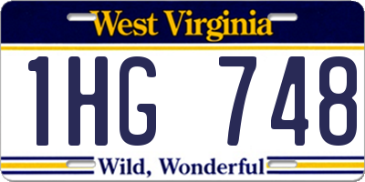 WV license plate 1HG748