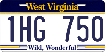 WV license plate 1HG750