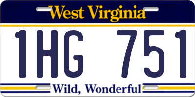 WV license plate 1HG751