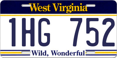 WV license plate 1HG752
