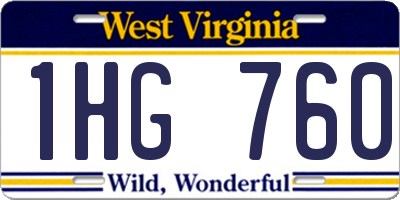 WV license plate 1HG760