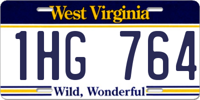 WV license plate 1HG764