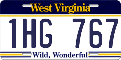 WV license plate 1HG767