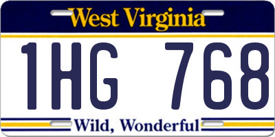 WV license plate 1HG768