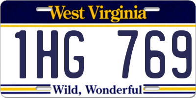 WV license plate 1HG769