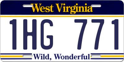 WV license plate 1HG771