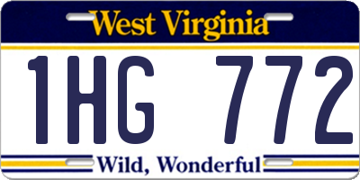 WV license plate 1HG772