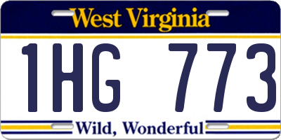 WV license plate 1HG773