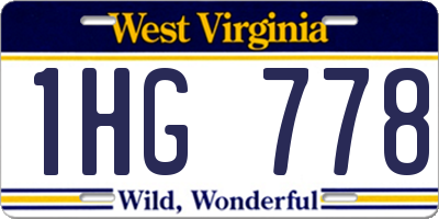 WV license plate 1HG778
