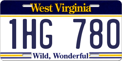WV license plate 1HG780