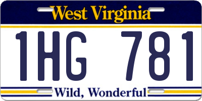 WV license plate 1HG781